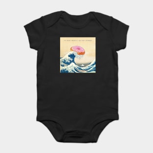 Donut lovers version of "The Great Wave off Kanagawa". Baby Bodysuit